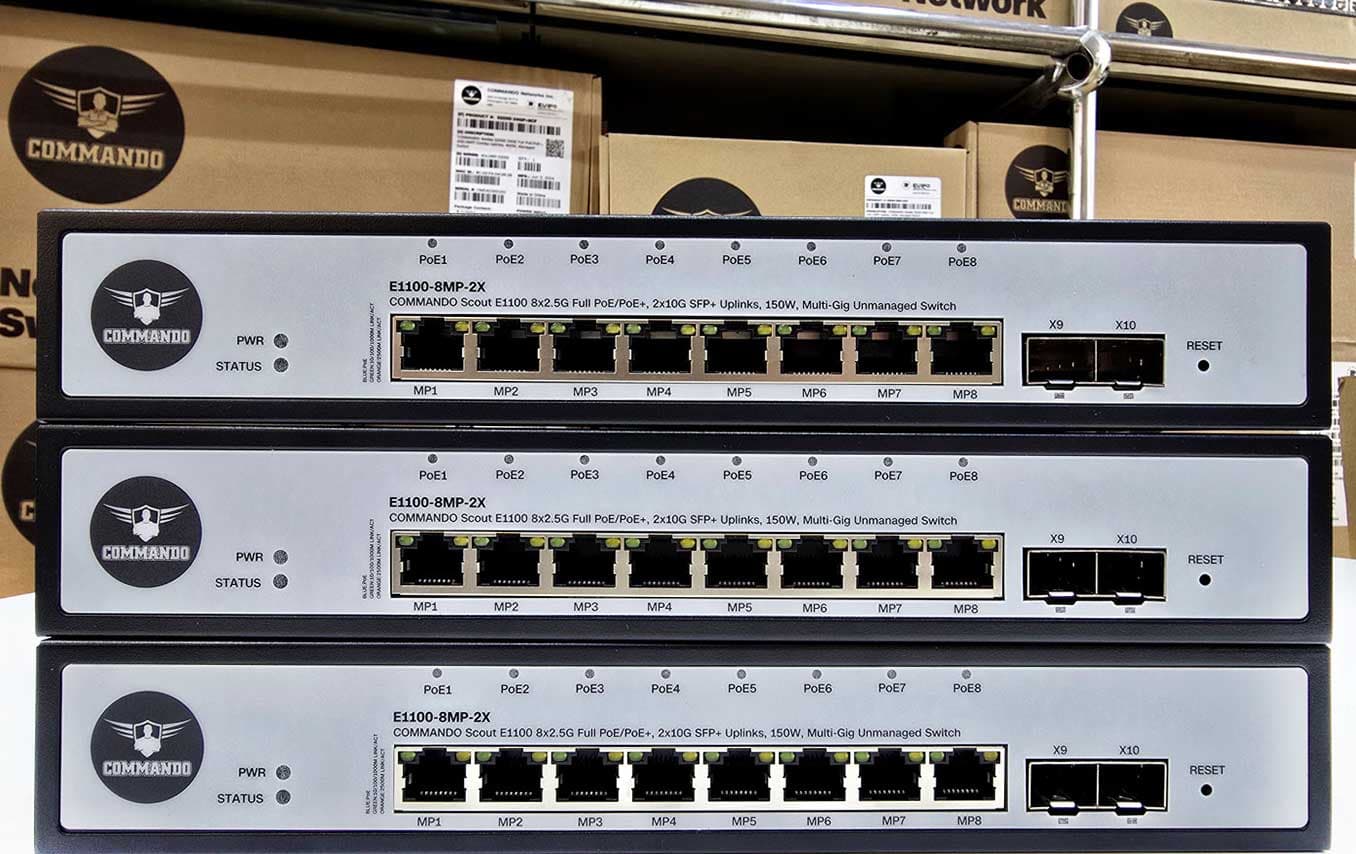 COMMANDO Scout E1100 Series Unmanaged AI Switches Data Sheet