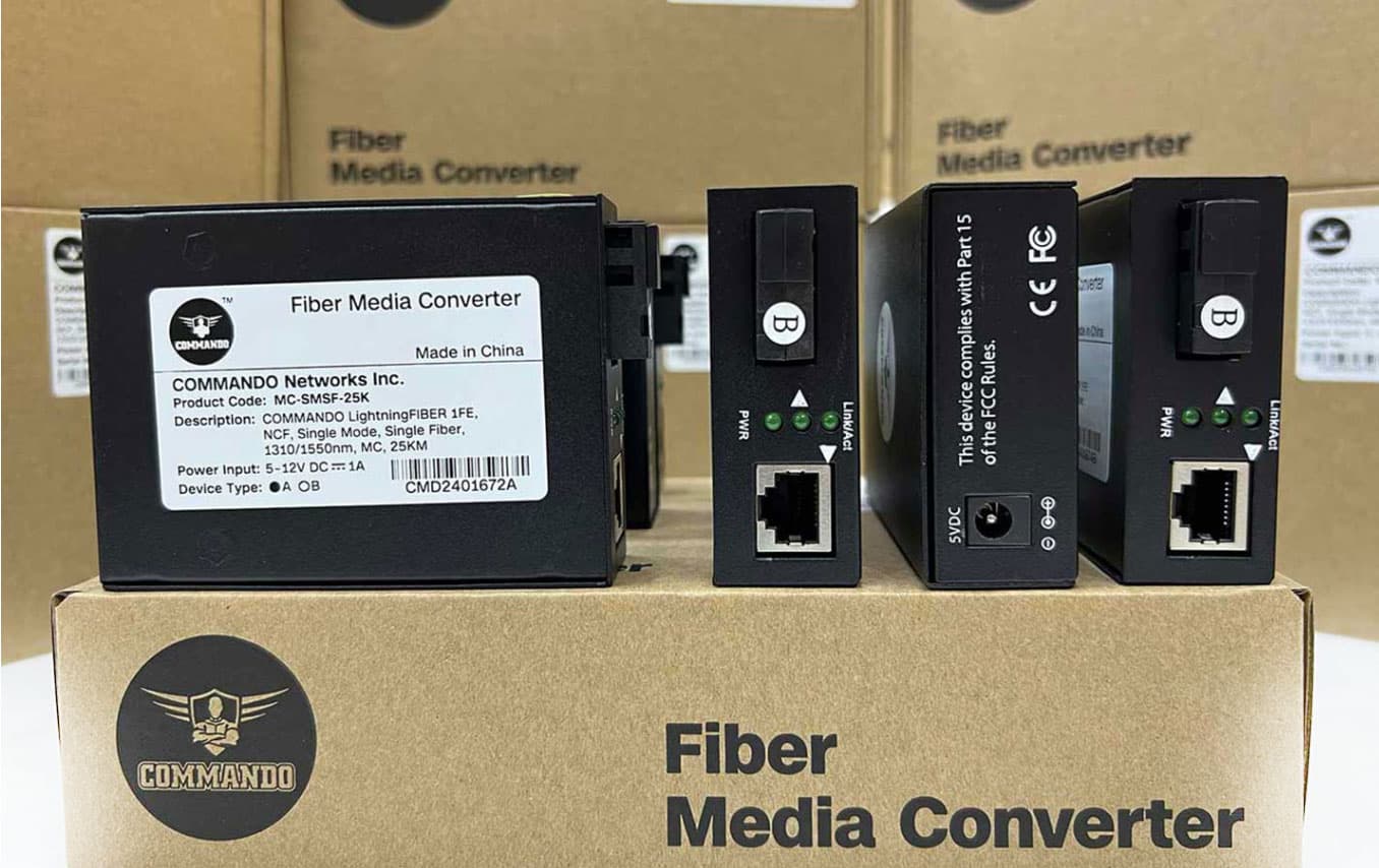 COMMANDO FiberX Media Converter MC-SMSF-25K