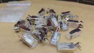 CAT7-RJ45-FTP -- COMMANDO CrystalX Cat7 RJ45 Shielded Pass-Through Connector, 100/Pack