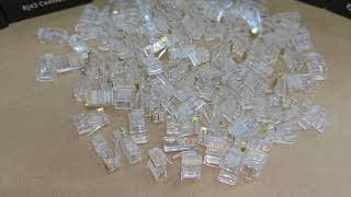 CAT5-RJ45-UTP-PT -- COMMANDO CrystalX Cat5 RJ45 Unshielded Pass-Through Connector, 100/Pack